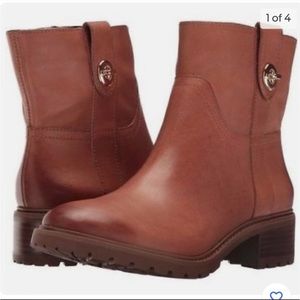 Coach Georgette boots light wax calf saddle burnished